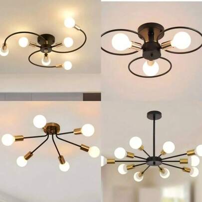 1pc Minimalist Nordic Style Modern Dining Room/Living Room Ceiling Lamp, Without Light Bulb
