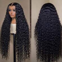 Wigs Human Hair 180% Deep Wave 13x6 Lace Front Wigs Brazilian Human Hair Transparent Lace Frontal Human Hair Wigs For Women Human Hair Wigs Human Hair Pre Plucked With Baby Hair Natural Color - 黑色 - 查看 1