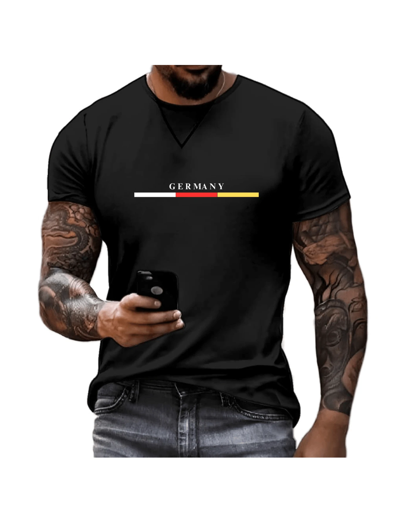 Men's T-Shirt Germany Germany Country Cotton Promotion - Black - View 1