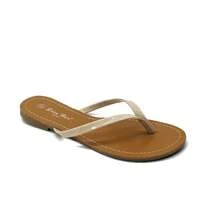 RevReaL Colorful And Chic Metallic Strap Flip Flops - Multiple Colors Available, Flip Flop Slipper For Women, Casual For Beach Vacations - Beige - View 3
