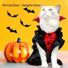 1pc - Pet Cat Halloween Costume, Cat Costume, Halloween Costume, Christmas Costume, Bat Trick Prop Decoration (Suitable For 3kg To 7.5kg) Halloween Halloween Costumes - Black - View 2