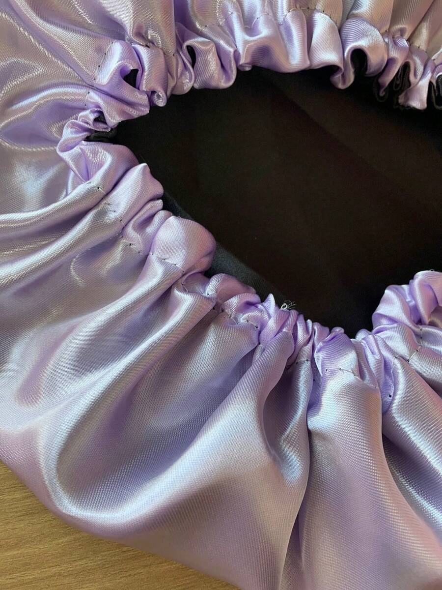 Double-Sided Satin Cap With Regulator Black With Lilac - 黑色 - 查看 1