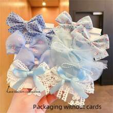10pcs Children's Sweet & Fresh Bow Knot Decor Hair Ties
