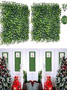 20/10/5/1pc，9.8*9.8 英寸人造草墙，绿色塑料人造叶板墙面装饰，配有绿色扎带，适用于房间装饰、家居装饰、墙壁装饰、房间装饰用品、生日装饰、厨房装饰、礼品、卧室装饰、婚礼装饰、客厅装饰、花园装饰、户外装饰 - 綠色 - 查看 4