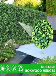 20/10/5/1pc，9.8*9.8 英寸人造草墙，绿色塑料人造叶板墙面装饰，配有绿色扎带，适用于房间装饰、家居装饰、墙壁装饰、房间装饰用品、生日装饰、厨房装饰、礼品、卧室装饰、婚礼装饰、客厅装饰、花园装饰、户外装饰 - 綠色 - 查看 6