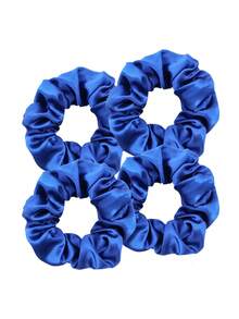 D EXCEED 4 件装霓虹发圈 80 年代、90 年代女士发饰，优质雪纺大号霓虹粗马尾弹力橡皮筋，适合摇滚派对服装 - 多色 - 查看 14