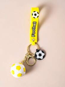 1 pieza Llavero con forma de balón de fútbol de PVC para decoración de llaves de coche/bolsa - Multicolor - Ver 10