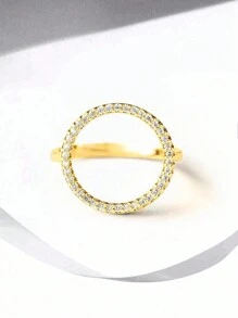 1 Stück Diamanten Ring Für Damen, Schmuck Für Frauen S925 Sterling Silber Exquisite Doppelschicht-ring Feiner Schmuck Geschenk Für Mädchen Tägliche Lebens Dekoration