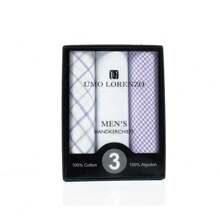 3 Piece Set Men's Boxed Fancy Cotton Handkerchiefs