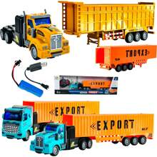 Rechargeable Remote Control Trailer Truck With Light Peterbilt And Scania - Peterbilt verde - Ver 7