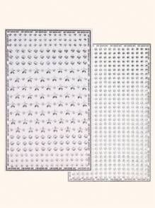 2 piezas/paquete Pegatinas de cristal de Rhinestone plateado-blanco brillante con multi-Rhinestone en forma de estrella de cinco puntas transparente, adecuado para decoración de esquina del ojo/uña/cara, aplicable para festival de música, carnaval, San Valentín, fiesta de estilo Y2K, decoración diaria, fiesta de maquillaje, baile, se puede usar para el cabello, los ojos, la cara, la decoración corporal, look de concierto, gemas faciales - Blanco - Ver 2