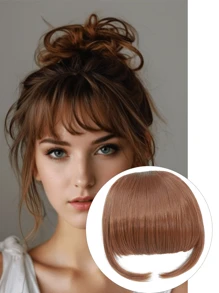 Bangs Hair Clip In Bangs Synthetic Hair Extensions Front Fringe French Bangs With Temples Hairpiece For Women Curved Bangs - Multicolor - View 23