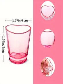 6PCS, Love Wine Glasses, Romantic And Charming Heart-Shaped Glasses, Whiskey, Vodka Glasses, Perfect For Party, Holiday And Halloween Decorations