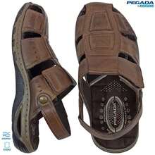 Pegada Men's Aniline Leather Sandal With Adjustment And Shock Absorption - 摩卡棕 - 查看 8