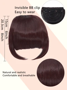 Bangs Hair Clip In Bangs Synthetic Hair Extensions Front Fringe French Bangs With Temples Hairpiece For Women Curved Bangs - Multicolor - View 3