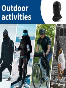 滑雪面罩，拉法帽面罩，带眼镜孔，男女皆宜，滑雪、单板滑雪、摩托车、防紫外线和防风 - 眼鏡孔 - 查看 3