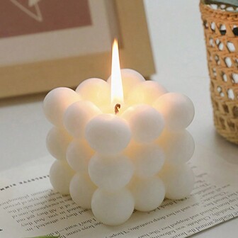 1 Bougie à bulles, Belle bougie à bulles Bliss - Bougie décorative de 5,2 oz, Aromathérapie, Parfum, Mignonne pâtisserie nordique, Grande bougie décorative de forme pour la décoration de la maison et les cadeaux, Disponible en couleur, parfum, options de taille, Décoration de la chambre