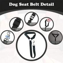 1PC Retractable Pet Car Seat Belt With Ring - Adjustable Vehicle Leash Harness For Small & Medium Dogs & Cats, Portable Dog Restraint, Easy To Use, Free Length Adjustment, Vehicle Headrest Tether Strap Dog Car Seat Car Seat Covers Dog Car Seat Cover Pet Car Seat
