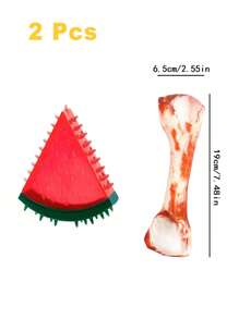 1 pieza/2 piezas/3 piezas Juguete para mascota con sonido, lindo juguete para masticar con forma de fruta para refrescarse en el verano