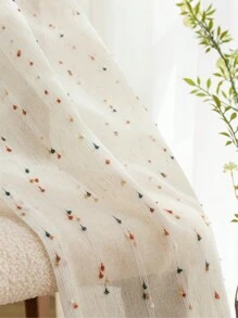 1Piece Chic Rainbow Vintage With Bottom Pompon Lacework Tulle Short Curtains,Rod Pocket Design For Kitchen Cabinet Dust Shelter & Bedroom Window Decoataion