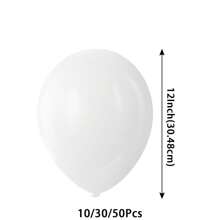 10/30/50 个 12 英寸白色圆形氦气乳胶派对气球，适用于生日婚礼派对装饰， - 白色 - 查看 8