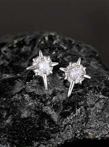 1 paire de boucles d'oreilles magnétiques d'étoile pour homme, boucles d'oreilles de style hip-hop