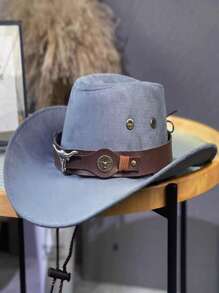 Pălărie de soare occidentală, accesorii stea cu șase colțuri din bronz, pălărie de cowboy vintage de vest, pălărie moale, pălărie de petrecere în aer liber, pălărie de cowboy de bar 1 bucată Halloween
