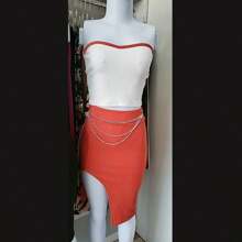 Women's Two-Tone Skirt And Crop Top Set Trending In MOR FASHION - trái cam - Xem 2