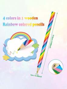 10 peças Lápis Multicoloridos, Conjunto de Lápis de Cor Degradê 4 em 1, Duas Pontas, Desenho DIY, Pintura e Coloração para Crianças e Estudantes - Lápis de cor - Visão 9