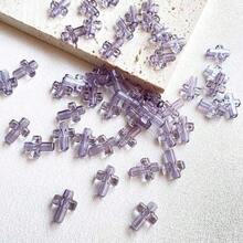 20g/gói, khoảng 52 hạt Acrylic trong suốt hình chữ thập, vòng tay DIY, vòng cổ, hạt bút, mặt dây chuyền điện thoại - chéo trong suốt - Xem 7