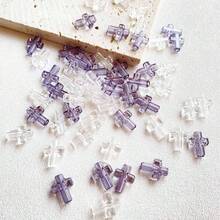 20g/gói, khoảng 52 hạt Acrylic trong suốt hình chữ thập, vòng tay DIY, vòng cổ, hạt bút, mặt dây chuyền điện thoại - chéo trong suốt - Xem 5