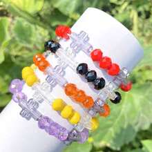 20g/gói, khoảng 52 hạt Acrylic trong suốt hình chữ thập, vòng tay DIY, vòng cổ, hạt bút, mặt dây chuyền điện thoại - chéo trong suốt - Xem 2