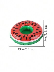 Drink Floaties For Standard Cups And Cans Pool Party Or Beach Fruit Inflatables, Watermelon And Pineapple 1pc - Red - View 2