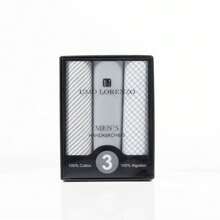 3 Piece Set Men's Boxed Fancy Cotton Handkerchiefs