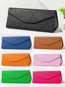 1pc Solid Color Foldable Leather Eyeglasses Case For Everyday Use Glasses Accessories For Women - Multicolor - View 10