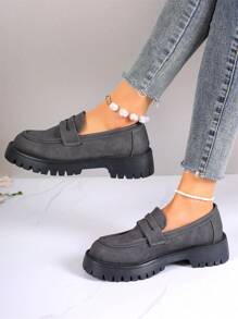 Women's Platform Mary Jane Flats, Retro Round Toe Slip-On Comfort Casual Loafers, Versatile Work Shoes