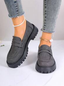 Women's Platform Mary Jane Flats, Retro Round Toe Slip-On Comfort Casual Loafers, Versatile Work Shoes