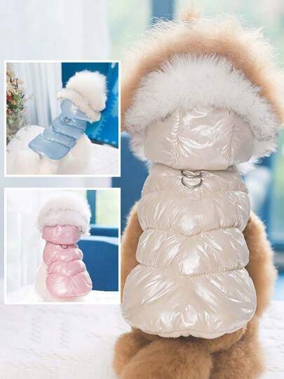 Colete com capuz para animais de estimação outono/inverno, roupa de inverno quente para cães/gatos, vestuário para cães pequenos