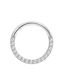 IRONBOX 1PC Surgical Steel Hinged Nose Rings Hoops 16G Clicker Septum Rings Cartilage Hoop Earrings For Women Men Daith Lip Helix Tragus Conch Nose Piercing Jewelry 8mm