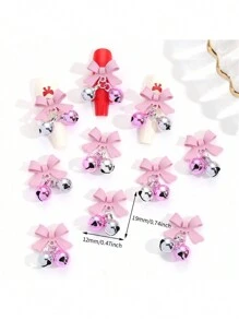 10/20 件圣诞铃铛硬币樱桃花环美甲钻水钻合金美甲装饰 DIY 美甲饰品美甲宝石美甲用品