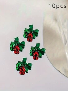 10/20 件圣诞铃铛硬币樱桃花环美甲钻水钻合金美甲装饰 DIY 美甲饰品美甲宝石美甲用品