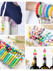 96pcs/192pcs 15mm Silicone Beads, Used For Keychain Making, Loose Silicone Beads For Bracelet Making Necklaces, And Circular Silicone Beads For Pens - Silicone Bead Set - View 8