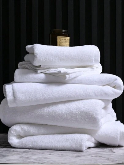 1 Pc 100*200cm Large White Bath Towel, Minimalist Solid Color OR 34*75cm Face/Hand Towel OR 30*30cm Square Washcloth, Soft, Absorbent, Quick-Drying, Colorfast, Suitable For Bathroom, Hotel, Travel, Party, Holiday Gift, Beauty Salon, Sports, Barber Shop,School,Back To School,Travel,Travel Essentials,Home Essentials,Towel,Skin Care