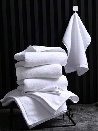 1 Pc 100*200cm Large White Bath Towel, Minimalist Solid Color OR 34*75cm Face/Hand Towel OR 30*30cm Square Washcloth, Soft, Absorbent, Quick-Drying, Colorfast, Suitable For Bathroom, Hotel, Travel, Party, Holiday Gift, Beauty Salon, Sports, Barber Shop,School,Back To School,Travel,Travel Essentials,Home Essentials,Towel,Skin Care