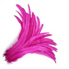 10 件 35-40 厘米/14-16 英寸人造女士公鸡羽毛头饰配饰 DIY 羽毛工艺品婚礼派对家居装饰 - 35-40cm-30Pcs - 查看 19