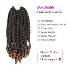 10 Inch Synthetic Box Braids Curly Ends Crochet Hair Short Box Braids Hair Extensions For Women Daily Use 15 Strands/Pack