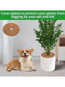 5pcs Coco Coir Moisture Retention Mats, Breathable Drainage Pads For Potted Plants, Prevents Soil Leakage And Grass Growth, Reusable Pot Cover For Plant Moisture Preservation - Brown - View 10