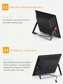 1 pieza Foco solar, resistente al agua, con control remoto, temporizador, iluminación paisajística solar para paredes, jardín, patio, iluminación exterior para caminos, jardín, patio. - luz blanca - Ver 7