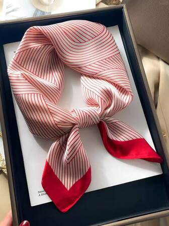 1 pieza Pañuelo cuadrado de satén y seda de 70 cm con estampado para mujer, adecuado para el trabajo, la casual y la moda callejera, tipo bandana, cinta para el cabello, diadema, ideal para darle un toque elegante a tu look