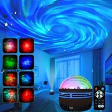 1 đèn chiếu sao tinh vân cực quang, đèn tạo không khí lãng mạn có điều khiển từ xa, độ sáng có thể điều chỉnh, nguồn sáng 7 màu, sạc qua USB, tạo bầu không khí ấm cúng và lãng mạn, phù hợp với nhiều bối cảnh, hoàn hảo làm quà tặng Giáng sinh/sinh nhật - nhiều màu - Xem 13